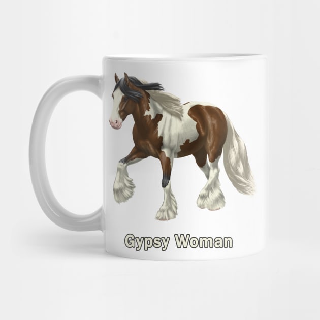 Bay Pinto Gypsy Vanner Horse Gypsy Woman by csforest